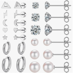 11 Pairs Surgical Steel Earrings Sets for Multiple Piercing