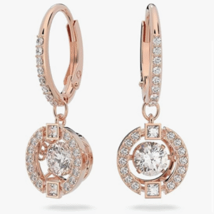 Una Pierced Drop Earrings with Dancing Crystal